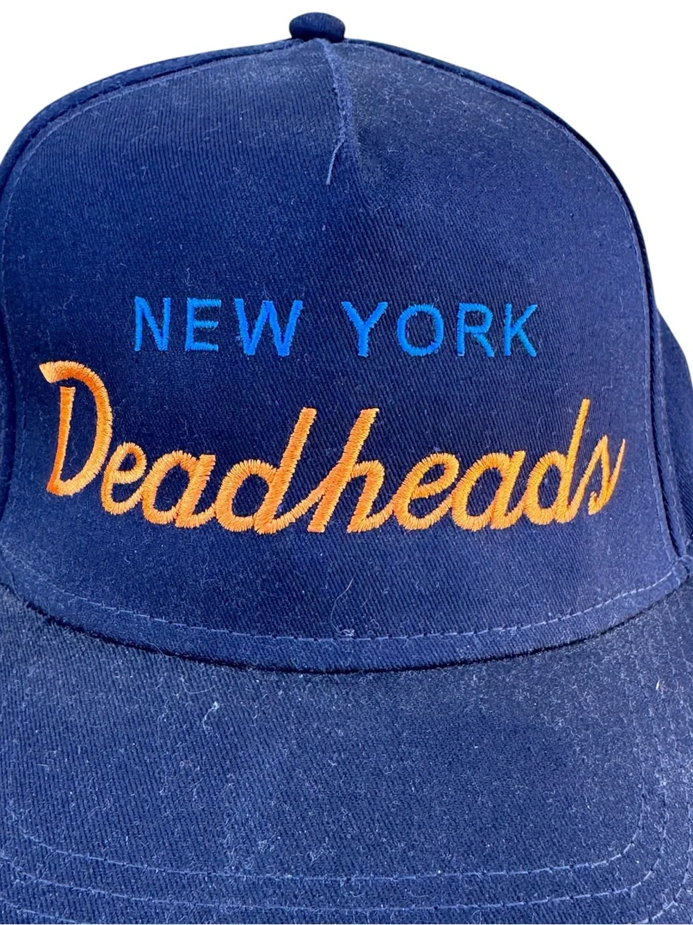 New York Deadheads The Grateful Dead Navy Embroidered Baseball Hat Hippie Rock
